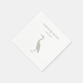 heron silhouette rustic outdoorsy natuur bruiloft servet (Hoek)