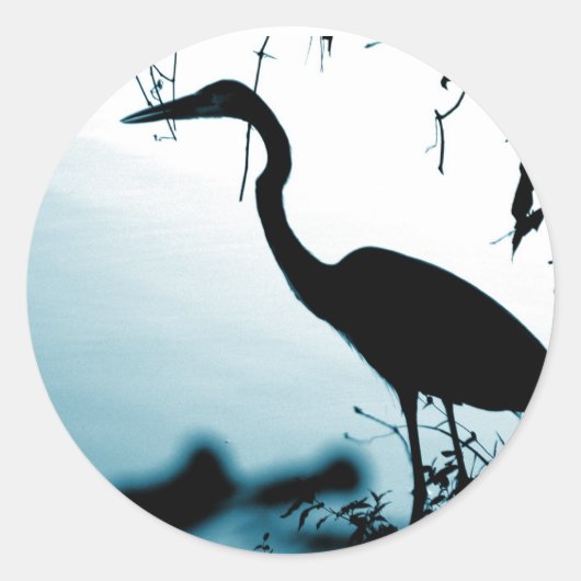 Heron Silhouette Sticker (Voorkant)