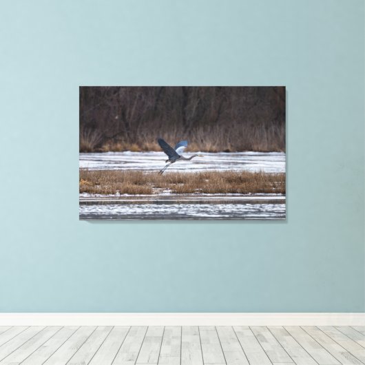 Heron-start Canvas Afdruk (Insitu (Houten vloer))