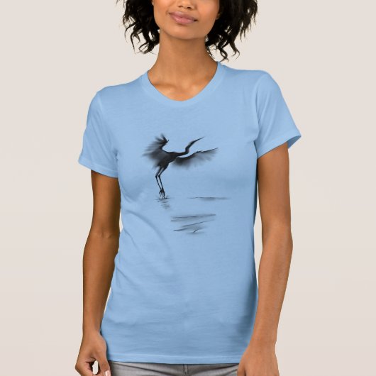 heron sumi-e-waterverf t-shirt (Voorkant)