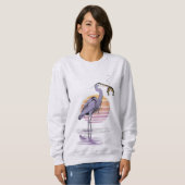 Heron Sunset Scene – Women’s Sweatshirt (Voorkant volledig)