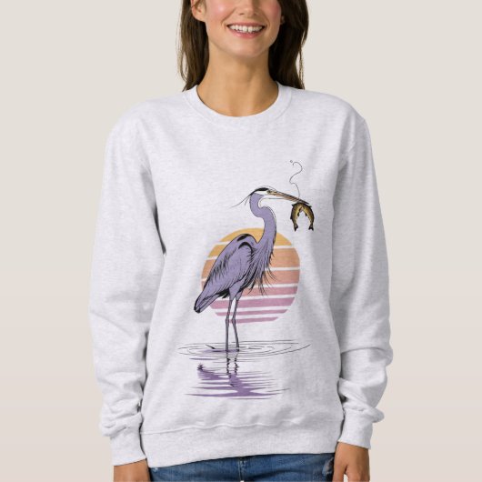 Heron Sunset Scene – Women’s Sweatshirt (Voorkant)