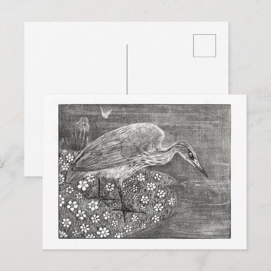 Heron - Theo van Hoytema - kunst Briefkaart (Voorkant / Achterkant)