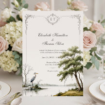 Heron Toile Frans Landelijk Monogram Trouwen