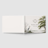 Heron Toile French Country Monogram Wedding Gastenboek (Volledig)