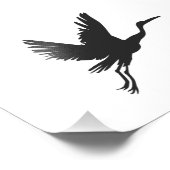 Heron vliegend silhouet - Kies achtergrondkleur Foto Afdruk (Hoek)
