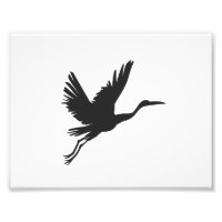 Heron vliegend silhouet - Kies achtergrondkleur