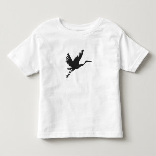 Heron vliegend silhouet - Kies achtergrondkleur Kinder Shirts