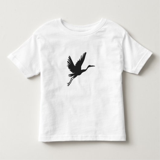 Heron vliegend silhouet - Kies achtergrondkleur Kinder Shirts (Voorkant)