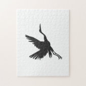 Heron vliegend silhouet - Kies achtergrondkleur Legpuzzel (Verticaal)