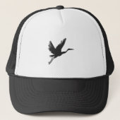 Heron vliegend silhouet - Kies achtergrondkleur Trucker Pet (Voorkant)