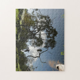 Heron vliegt over de vijver; Natuur Legpuzzel