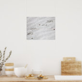 Heron Voetafdrukken in de zand-kleur 16x20 Poster (Keuken)