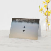 Heron Vogel Vliegen Over Vreedzaam Meer Bijbel Ver Kaart (Gele Bloem)