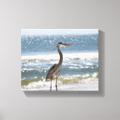 Heron vooraan volle oceaankleur 8x10 canvas afdruk (Voorkant)