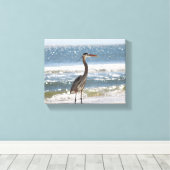 Heron vooraan volle oceaankleur 8x10 canvas afdruk (Insitu (Houten vloer))