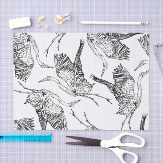 Heronpatroonpapier Tissuepapier (Craft)