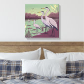 Herons by the Lake Canvas Afdruk (Insitu (Slaapkamer))