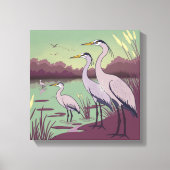 Herons by the Lake Canvas Afdruk (Voorkant)