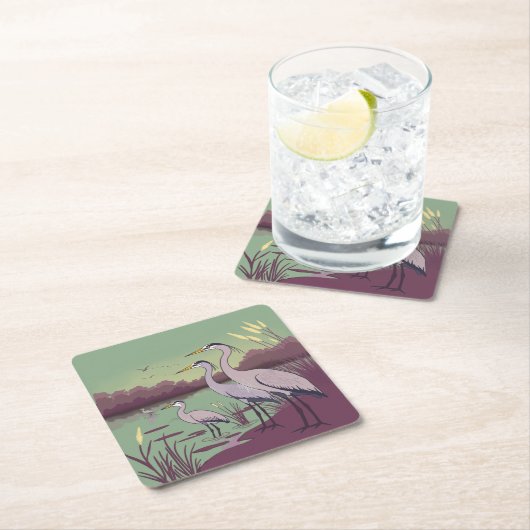 Herons by the Lake Kartonnen Onderzetters (Insitu)