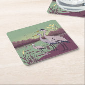 Herons by the Lake Kartonnen Onderzetters (Schuin)