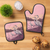 Herons by the Lake Ovenwant & Pannenlap Set (Top down)