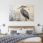 Heron's Elegantie Canvas Afdruk (Insitu (Slaapkamer))