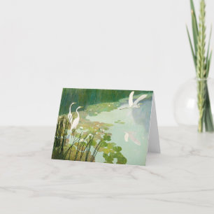 Herons in de zomer door Newell Convers Wyeth Bedankkaart