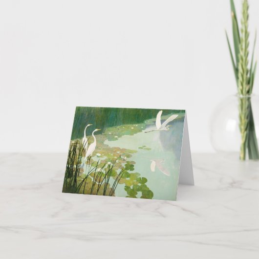 Herons in de zomer door Newell Convers Wyeth Bedankkaart (Voorkant)