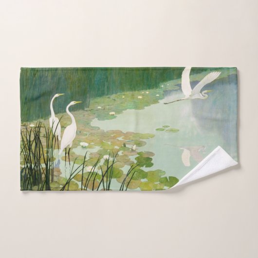 Herons in de zomer door Newell Convers Wyeth Handdoek (Handdoek)