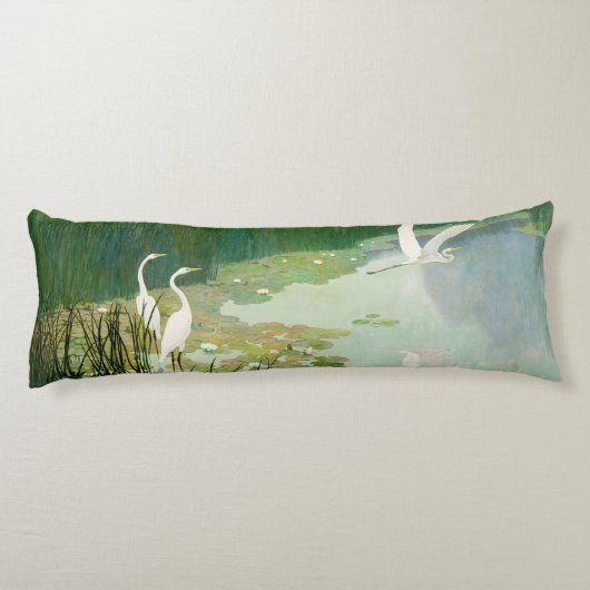 Herons in de zomer door Newell Convers Wyeth Lichaamskussen (Achterkant)