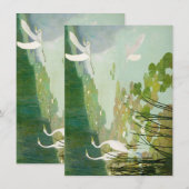 Herons in de zomer door Newell Convers Wyeth Notitiekaartje (Voorkant / Achterkant)