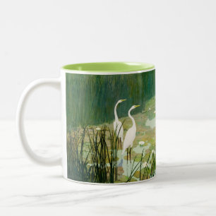 Herons in de zomer door Newell Convers Wyeth Tweekleurige Koffiemok