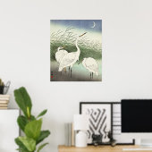 Herons in Shallow Water door Ohara Koson Poster (Thuiskantoor)