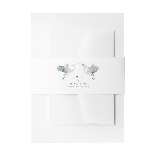 Herons in Vluchtnamen Datum bruiloft Uitnodigingen Wikkel (Voorkant Voorbeeld)