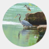 Herons Ronde Sticker (Voorkant)
