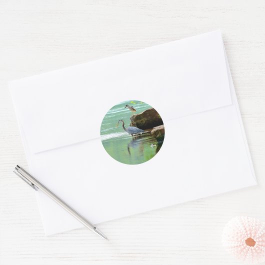 Herons Ronde Sticker (Envelop)