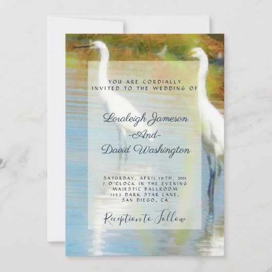 Herons trouwuitnodiging kaart (Voorkant)