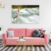 Heronvisserij in Olmstead Herfsten, Ohio Canvas Afdruk (Insitu (Woonkamer))