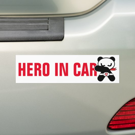 heropandbear bumpersticker (Op auto)