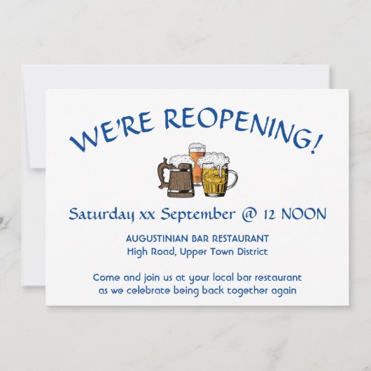 HEROPENING Bar Reunion DEEP BLUE Kaart (Voorkant)