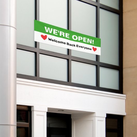 Heropening harten voor bedrijven spandoek (Buitenkant Gebouw)
