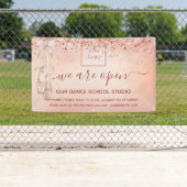 Heropening roos goudroze balletdansschool spandoek (Insitu)