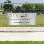 Heropening schoonheid zout glitter zilverspargel spandoek (Insitu)