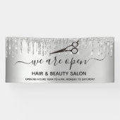 Heropening schoonheid zout glitter zilverspargel spandoek (Horizontaal)