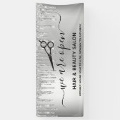 Heropening schoonheid zout glitter zilverspargel spandoek (Verticaal)