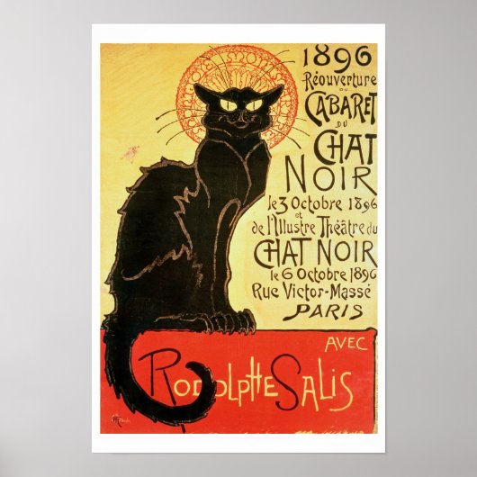 Heropening van het Chat Noir Cabaret, 1896 (kleur Poster (Voorkant)