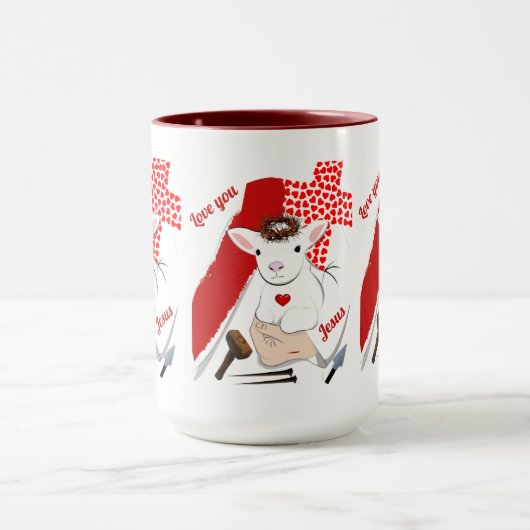 Heropleving Jezus Lamb van God Koffie Mok (Midden)