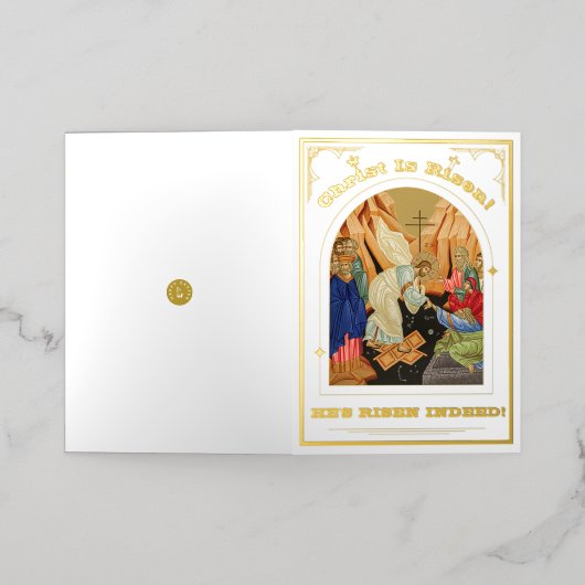 Heropleving van het orthodoxe rooster van Christus Folie Feestdagenkaart (Buiten Laag)