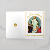 Heropleving van het orthodoxe rooster van Christus Folie Feestdagenkaart (Buiten Laag)